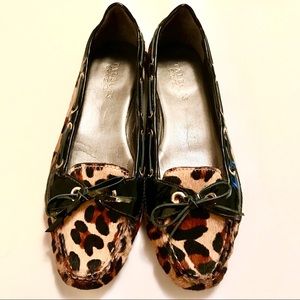 Talbots || Leopard Print Calf Hair & Patent Loafer
